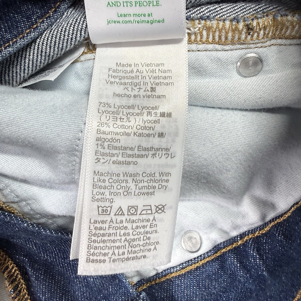 J Crew Jeans Womens 30 Petite Blue Wide Leg Trouser Dark Wash Baggy - Picture 7 of 12